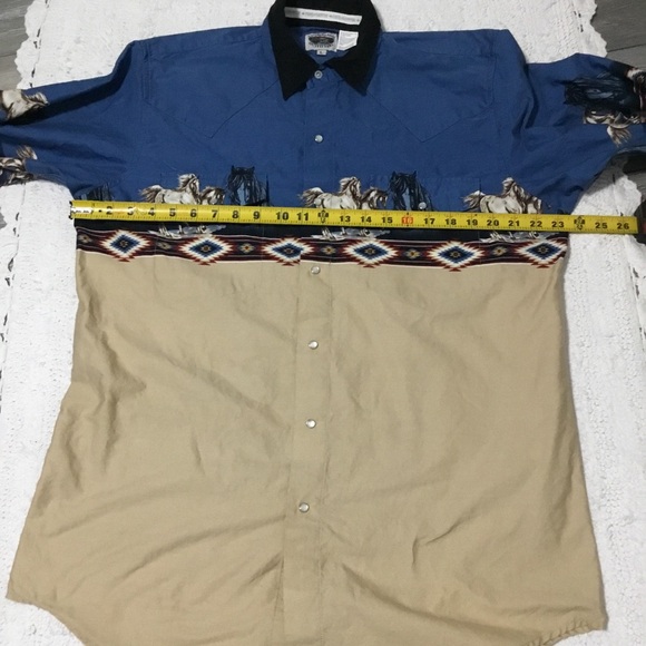 Vintage CUMBERLAND OUTFITTERS Western Horse Pearl Snap Button Long Sleev… - Picture 11 of 13